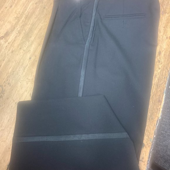 Black Pleated 100% Wool Tuxedo Pants - Weddings, Band, Special Events - Picture 4 of 8